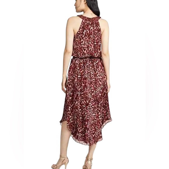 RAMY BROOK | $495 Moe Leopard Printed Midi Silk Dress in Clay Combo, Size Small - Picture 2 of 8